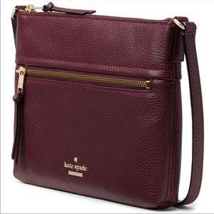 Kate Spade New York Plum Hopkins Street Gabriele Leather Crossbody Bag
